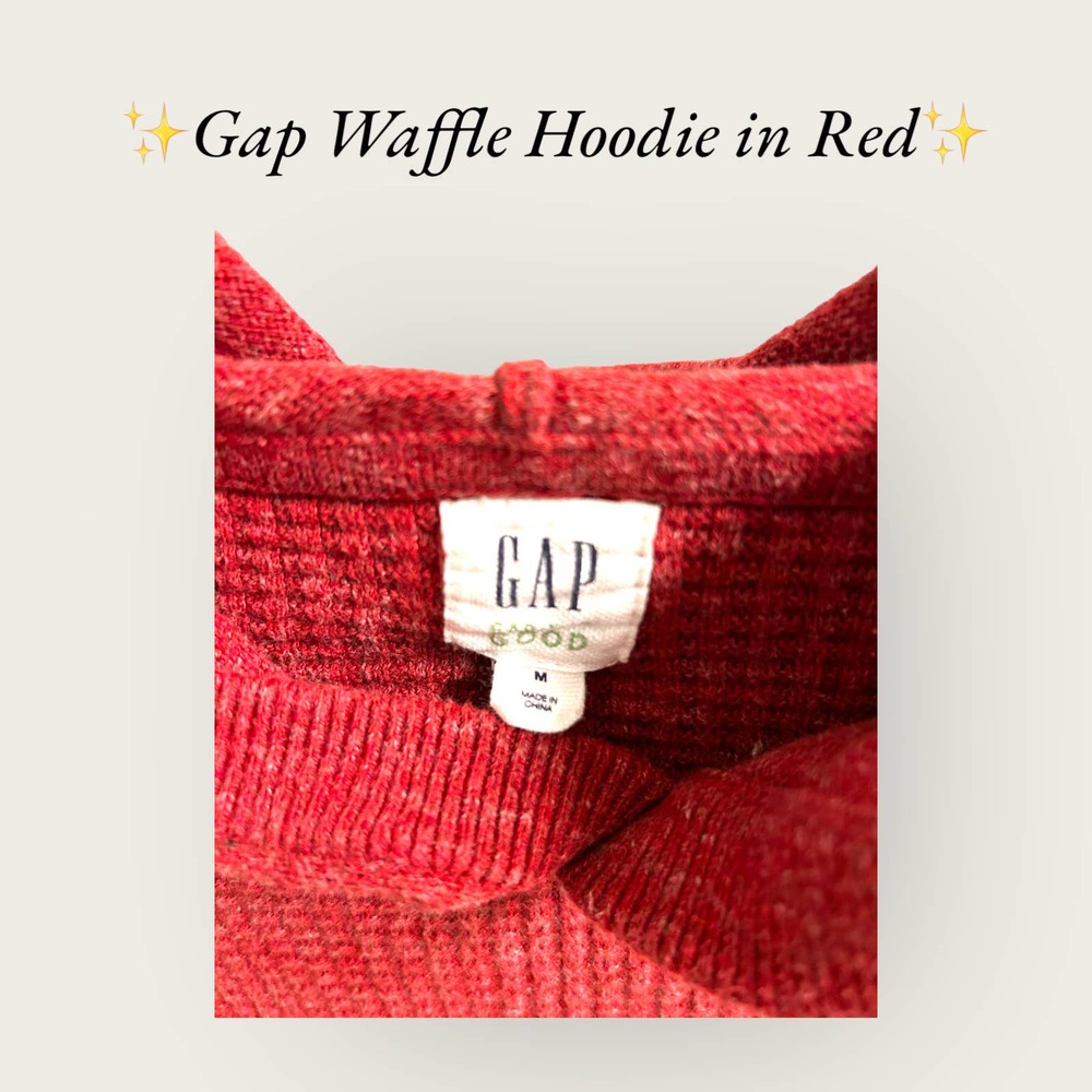✨Gap for Good Men’s Waffle Hoodie‎ in Red. Size Medium✨